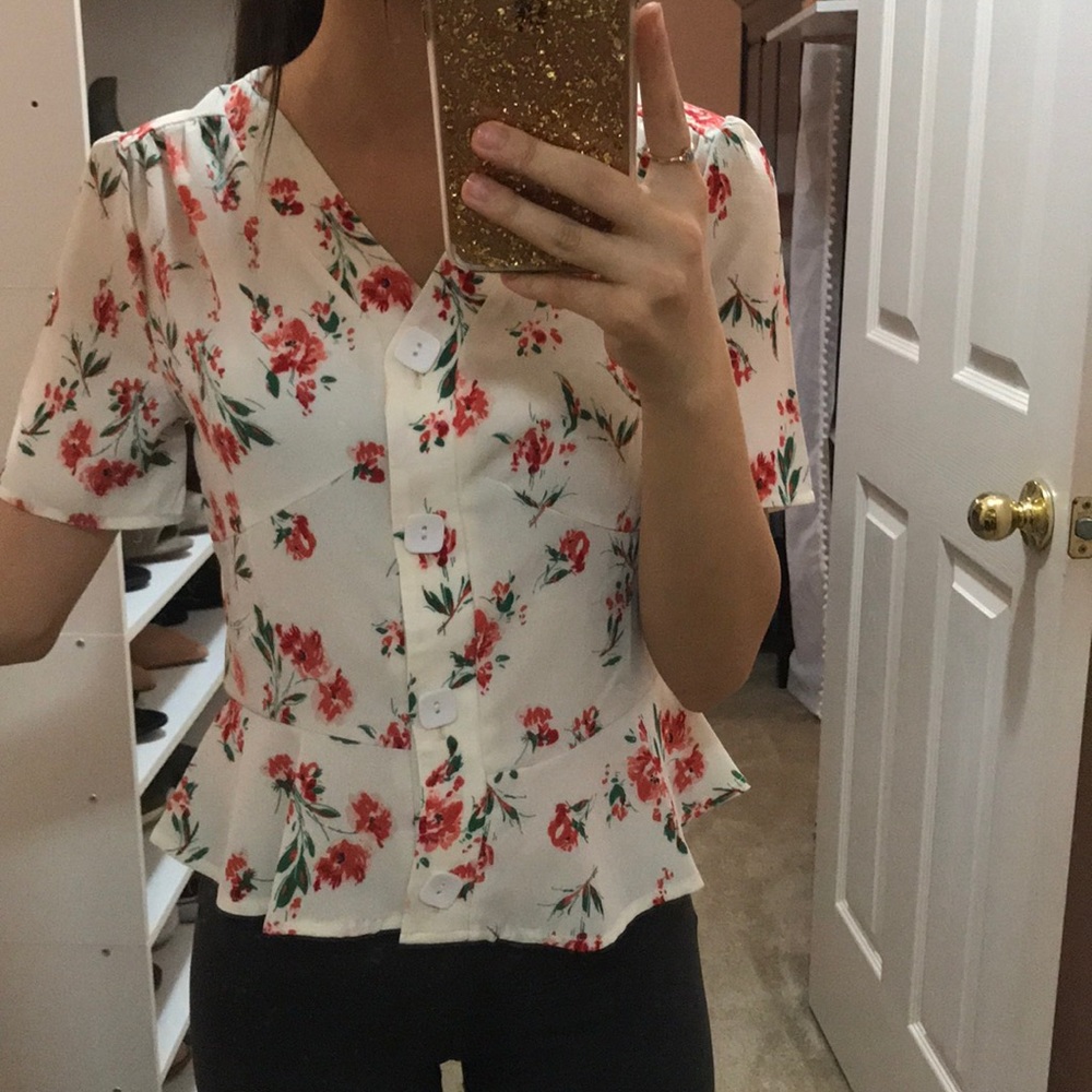 Vintage Floral Peplum top